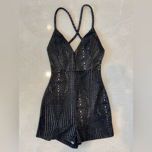 Lovely Day Black/Tan Romper